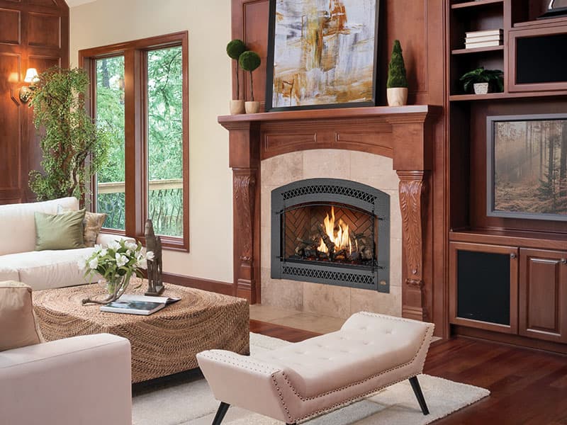 FPX 864 TV 40K Deluxe - Artisan surround, oak logs