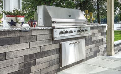 Modern Lineo Dimensional Stone grill island