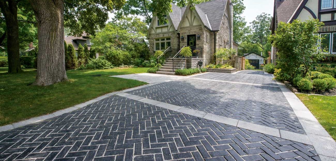 Town Hall driveway basalt