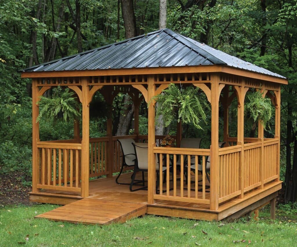 Wood rectangular gazebo