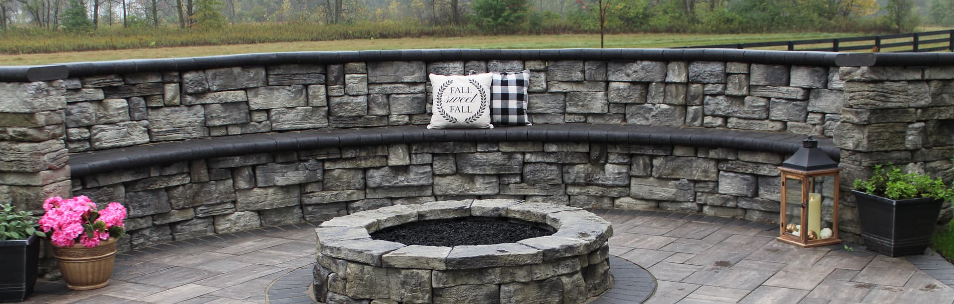 Custom retaining wall with seating area